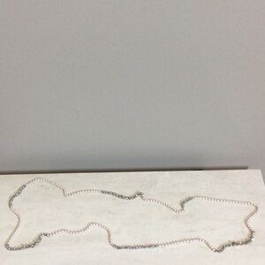 Single or Double Strand Pearl with Gray Bead Necklace
